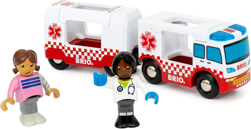 BRIO World – 36035 Rettungswagen | Zugset-Zubehör für Kinder ab 3 Jahren