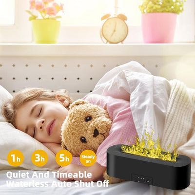 Aroma Diffuser mit Flammeneffekt, Diffusor für Ätherische Öle 150ml, Aromatherapie Luftbefeuchter mi