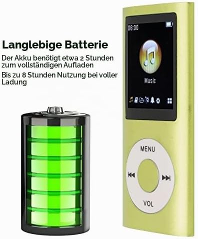 Digitaler, Kompakter und Tragbarer MP3-Player, Unterstützt 64 GB Speicher, 8 Stunden Langes Standby,