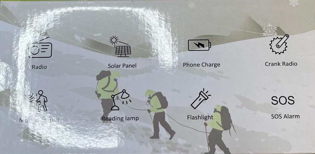 Solarbetriebenes Notfall-Kurbelradio mit AM/FM, 4000mAh wiederaufladbarer Batterie, LED-Taschenlampe