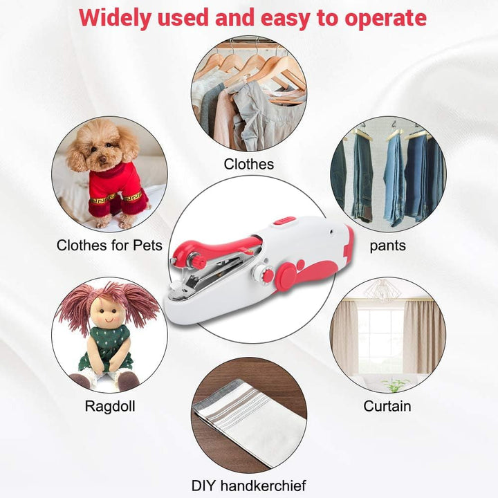 BORDSTRACT Handnähmaschine, tragbare Mini Kleine elektrische Doppelnadel Heimwerker-Ledernähmaschine