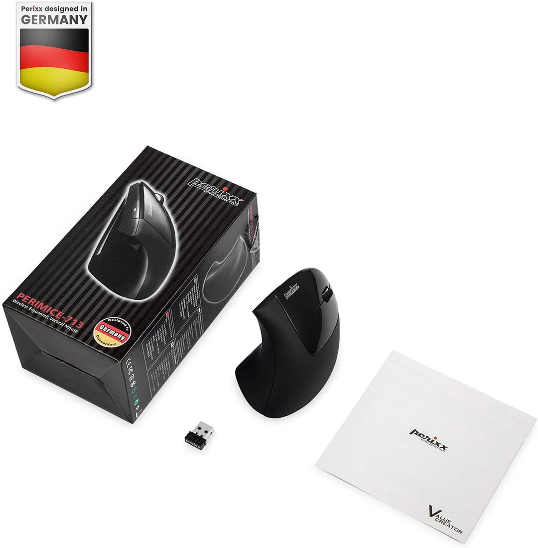 Perixx 11167 PERIMICE-713 Ergonomische Vertikale Kabellose Radiofrequenz Maus, Empfohlen bei Tennisa