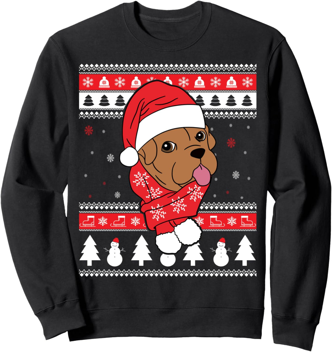 Bordeauxdogge Lustiger Hund Hässliche Weihnachten Geschenk Sweatshirt