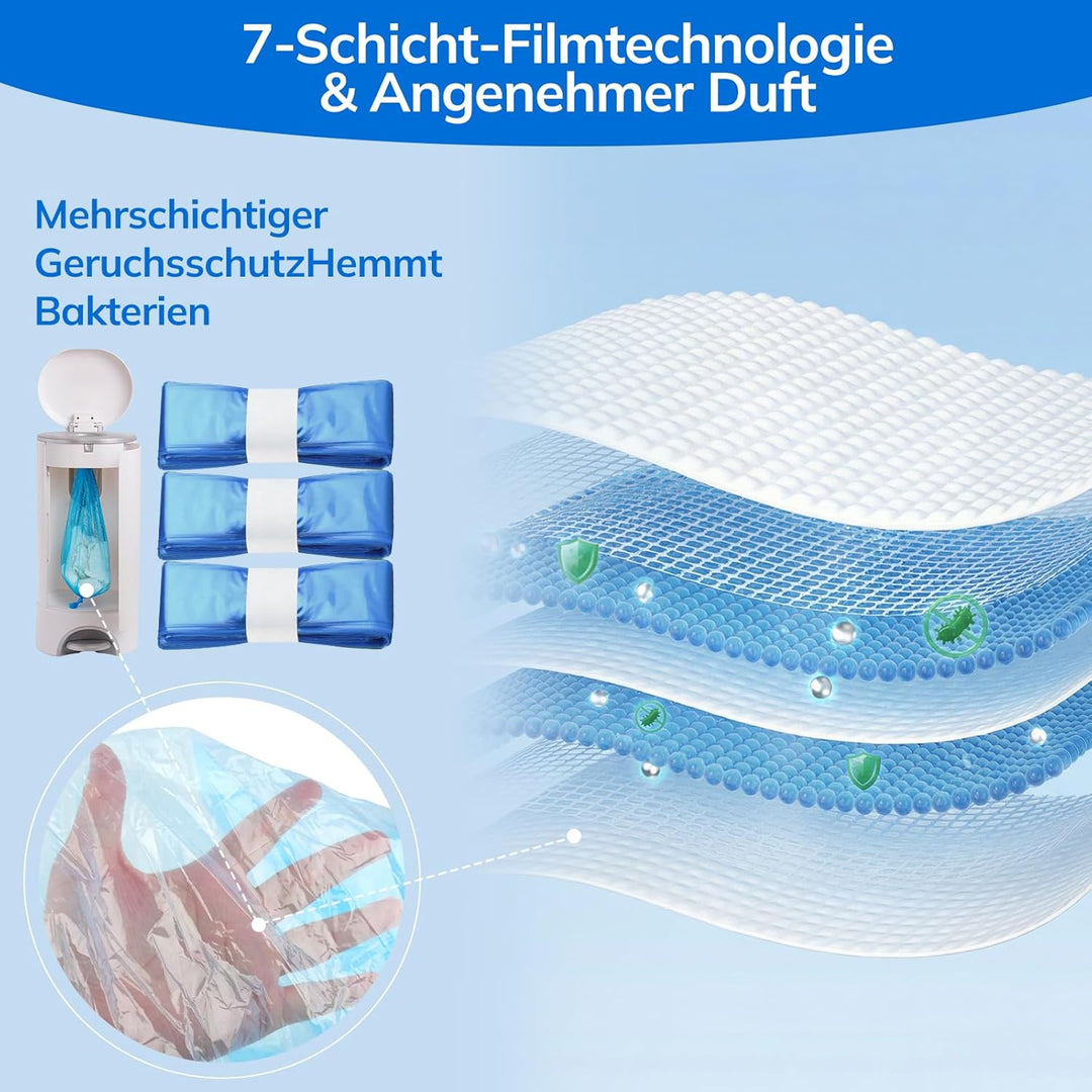 16 Stück Windeleimer Nachfüllkassetten 4,5m, 7-Lagiges Antibakterielles EVOH Nachfüllfolie Geruchsdi