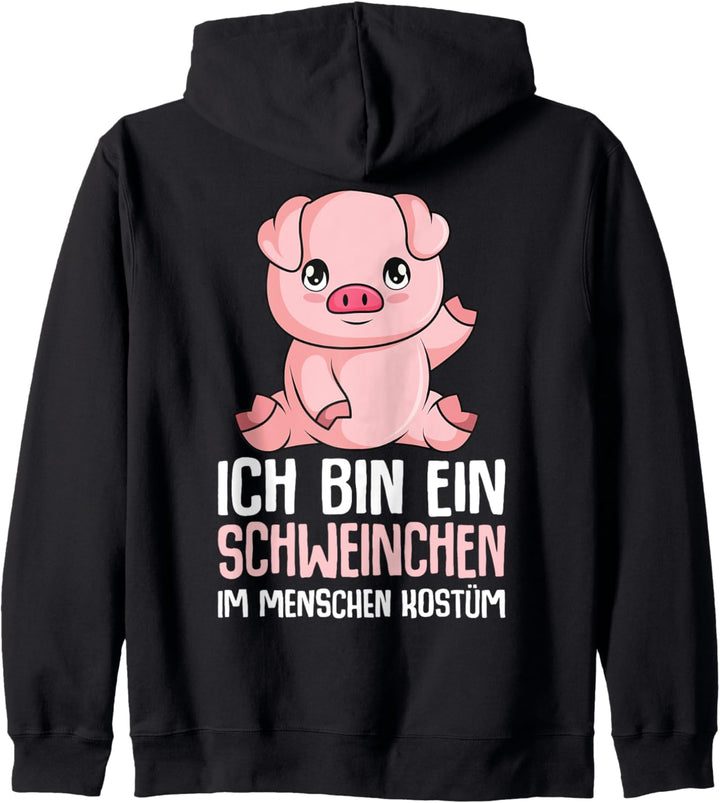 Schwein Schweinchen Mädchen Jungen Kinder Schweine Kapuzenjacke