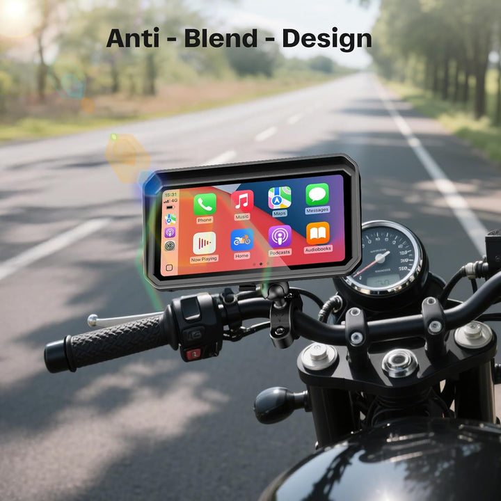 WonVon 6.25 Zoll Motorrad Carplay Display Motorrad Navigationsgeräte mit Motorrad Navi CarPlay & And