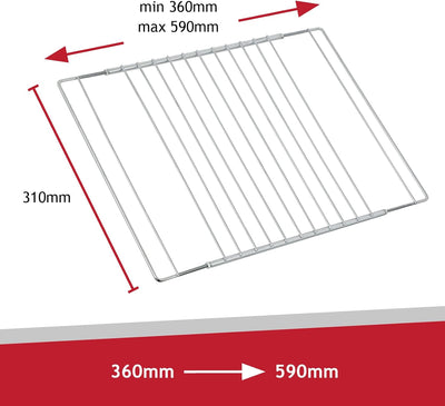 Spares2go Universal-Ofen-Herd-Grill-Pfanne mit verstellbarem und ausziehbarem Regal, Backblech, Brät