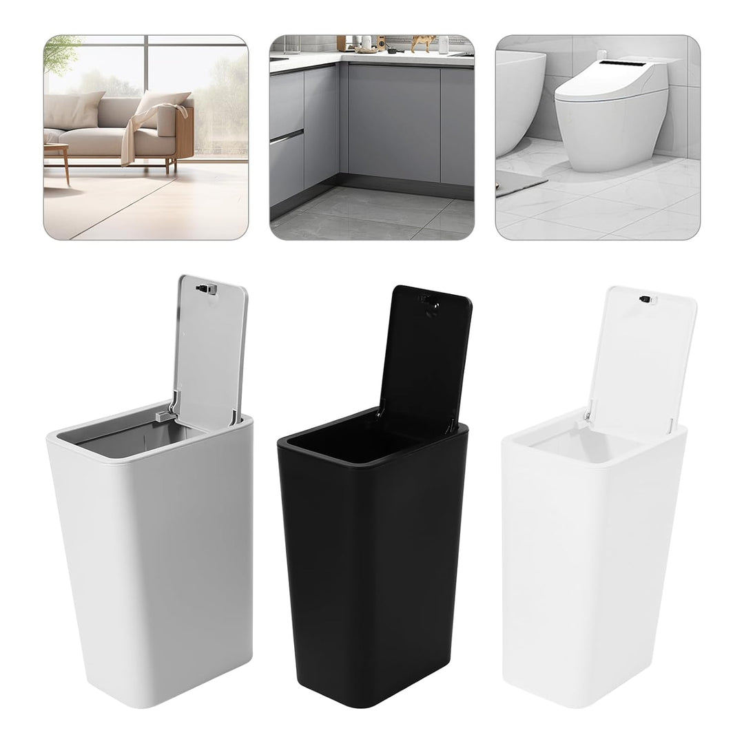 Mülltrennsystem, Mülleimer Küche 3er Set 27L, Sammelbehälter mit Deckel, Müllsystem Küche, 22.2x15.7