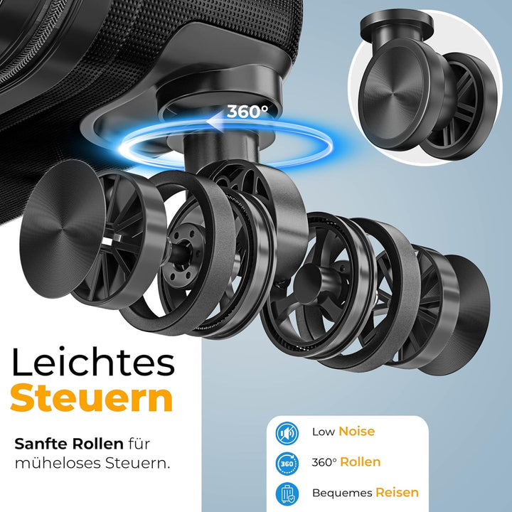 KESSER® Reisekoffer 55L Koffer Handgepäck ABS Hartschalenkoffer mit Zahlenschloss, Kofferwaage &amp; Rei