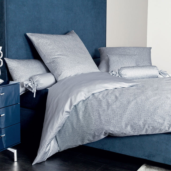 Janine Bettwäsche MESSINA 43029, Gr. 155x220 cm, Fb. 02 kreideblau, Mako-Satin