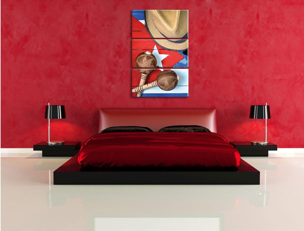 Pixxprint Kuba Stillleben als Leinwandbild | Grösse: 3 Teilig (120x80) | Wandbild| Kunstdruck | fert