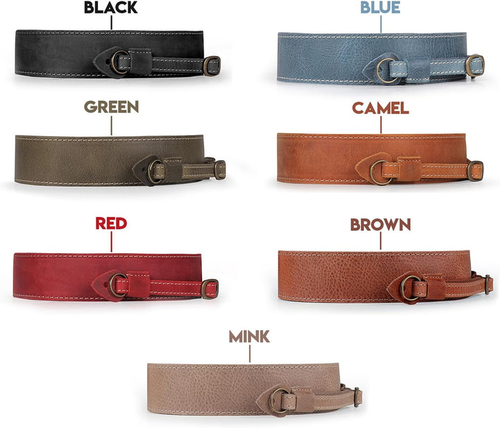 MegaGear Sierra Series - Correa para cámara - De Cuero Genuino, para Hombro o Cuello Verde, Verde