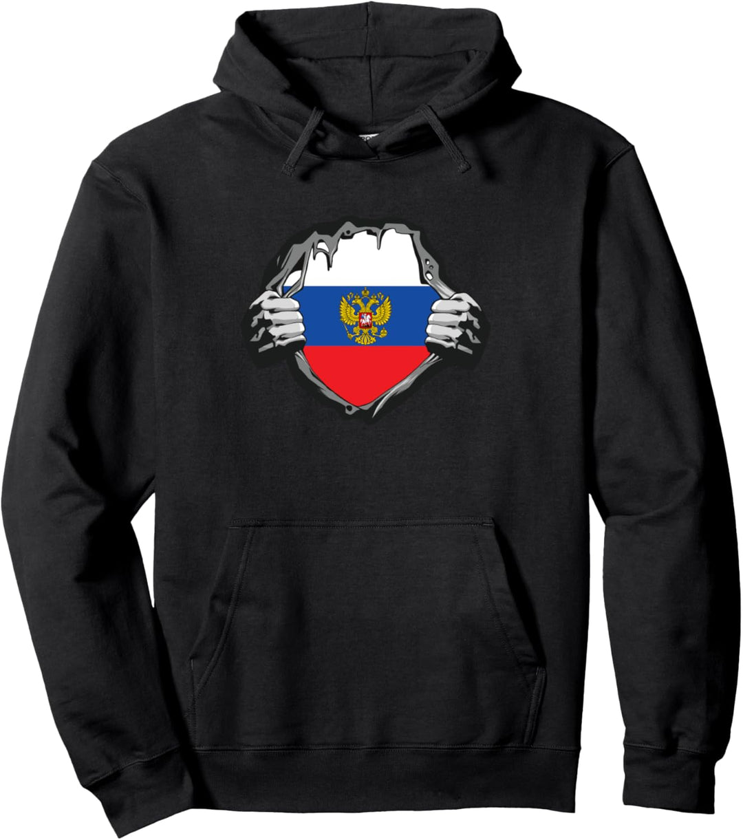 Superheld Kostüm Russland Flagge Adler Wappen UdSSR Russia Pullover Hoodie