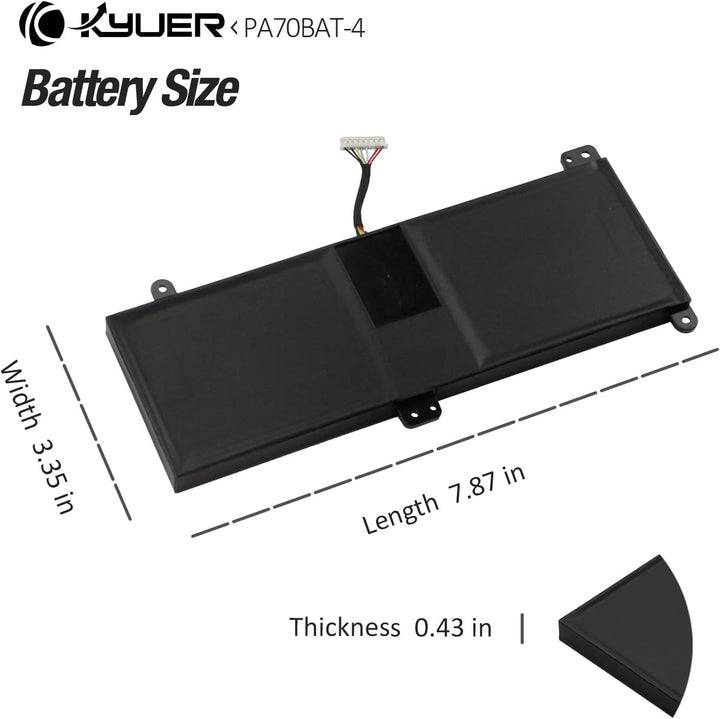 K KYUER 66Wh PA70BAT-4 Laptop Akku für Powerspec 1710 Medion Erazer X7855 X7857 X7859 Sager NP8370 N