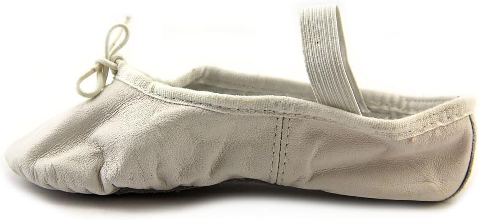 Bloch Dance Girl's Dansoft Full Sole Leather Ballet Slipper/Shoe, White, 9.5 Wide Toddler