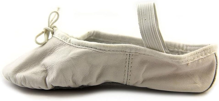 Bloch Dance Girl's Dansoft Full Sole Leather Ballet Slipper/Shoe, White, 9.5 Wide Toddler