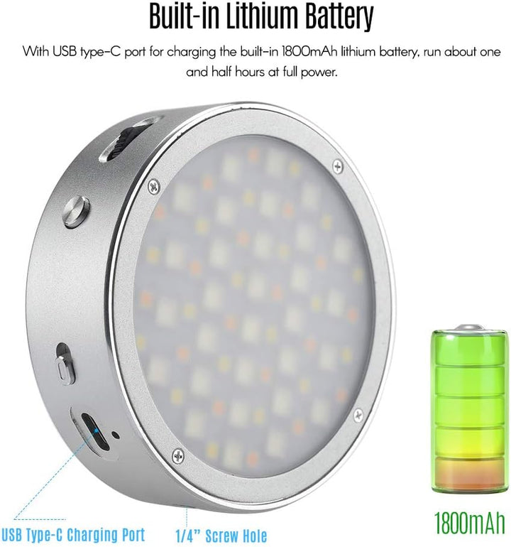 Godox R1 Rundes RGB Mini-Kreativlicht LED-Videolicht Fülllicht 2500K-8500K CRI 98 für Videoaufzeichn
