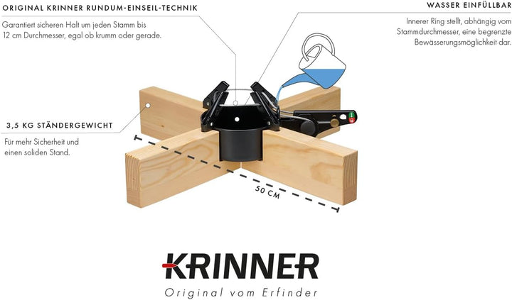 Krinner Design Christbaumständer Kopenhagen Kiefer Holz Weihnachtsbaumständer 50cm für Baumhöhen bis