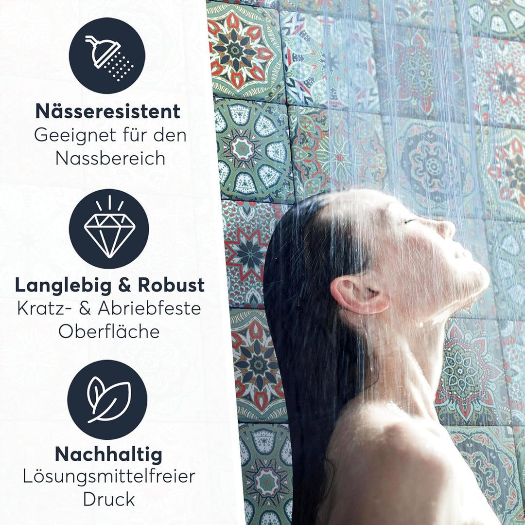 20 Stück Fliesenfolie für Bad und Küche 20x20 cm - Mosaikfliesen, Fliesensticker - Sticker Fliesen s