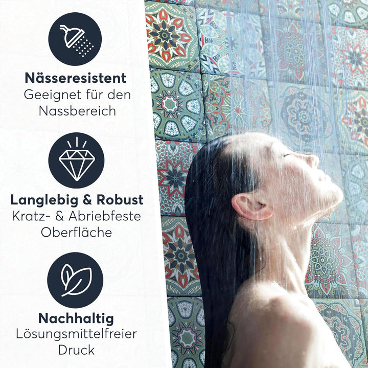 20 Stück Fliesenfolie für Bad und Küche 20x20 cm - Mosaikfliesen, Fliesensticker - Sticker Fliesen s