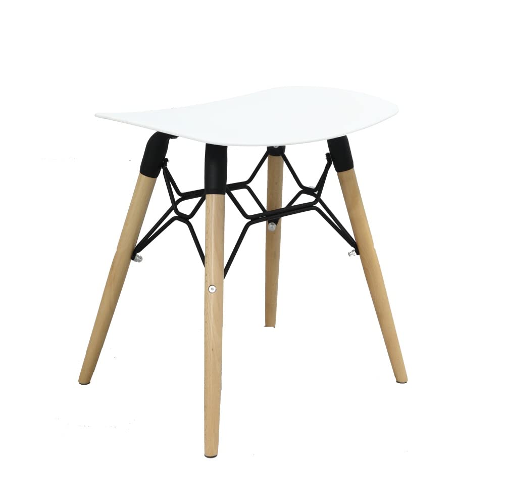 Hocker Holz Weiss Metall Skandinavisch Sitzhocker Quadratisch Rechteckig OPHÉLIE Farbe Platte - blau