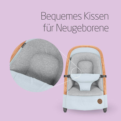 Maxi-Cosi Kori 2-in-1 Babywippe, hochwertige Babyschaukel nutzbar ab der Geburt bis max. 9 kg, natür