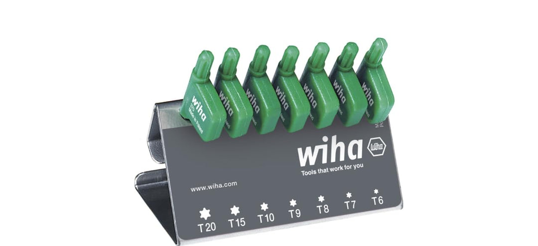 Wiha Stiftschlüssel mit Fähnchengriff Set TORX® 7-tlg. brüniert im Werkbankständer (25625), mit Fähn