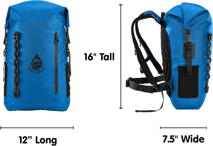 Skog Å Kust BackSåk Pro Rucksäcke mit luftdichter Reissverschlusstasche Blau 35 Liter, Blau 35 Liter