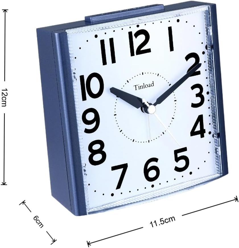 Tinload Analog Seniorenwecker mit Nachtlicht, 4.7 Zoll grosses Zifferblatt, Tischuhr mit Schlummerfu