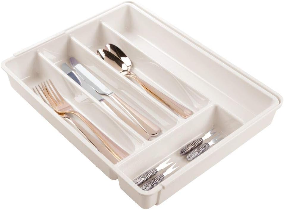 mDesign ausziehbarer Besteckkasten für Schublade und Küchenschrank – Küchen Organizer mit sechs Fäch