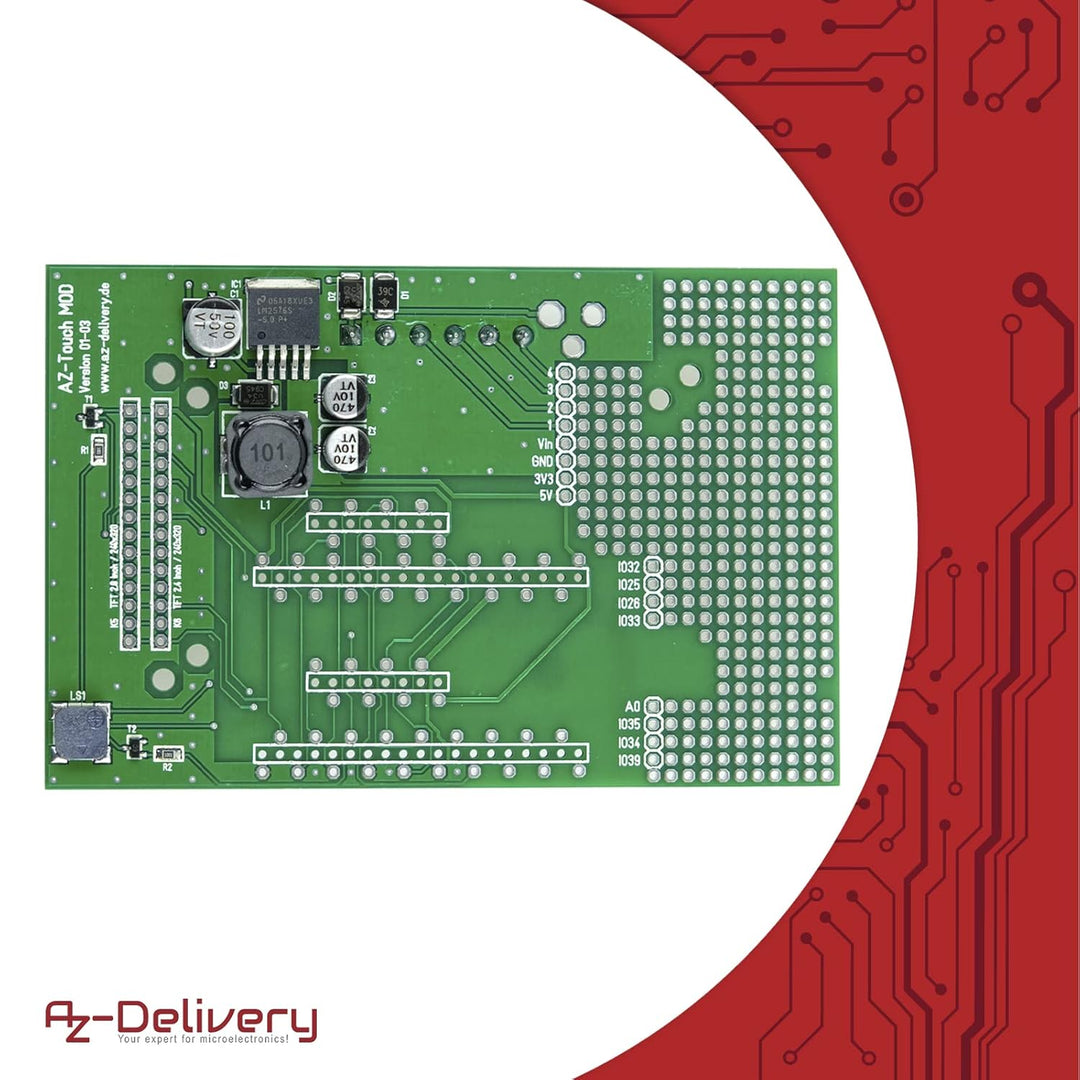 AZDelivery AZ-Touch MOD Smart Home Wandgehäuseset mit 2,4 Zoll TFT LCD Touchscreen, SPI-Touch-Contro