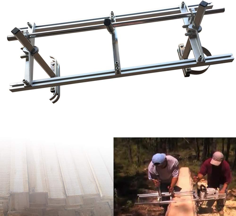 Mobiles Sägewerk Kettensägenmühle 24 Zoll Planking Milling Bar Grösse Einstellbar & Effizient, Alumi