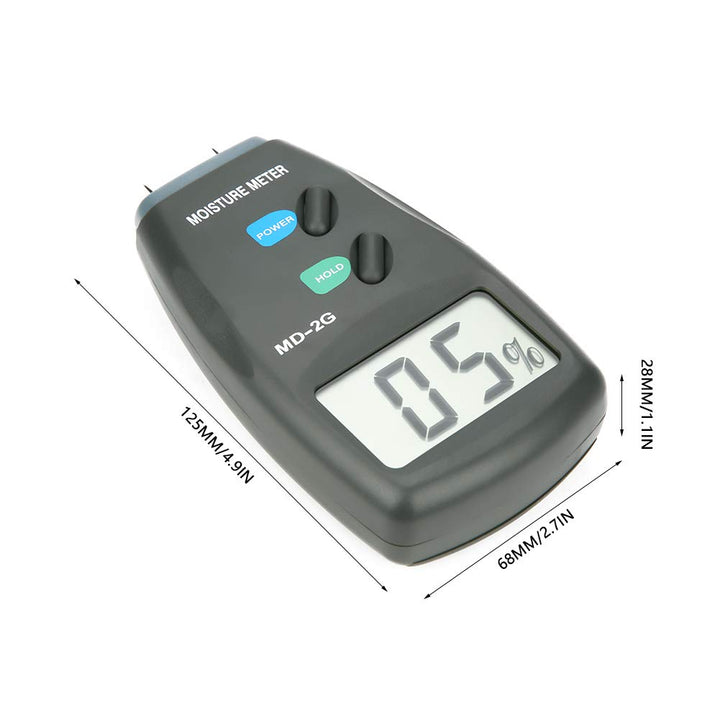 Holzfeuchtemessgerät, MD-2G LCD Digital 2 Pin Holzfeuchtemessgerät Detektor Holz Hygrometer Feuchtet