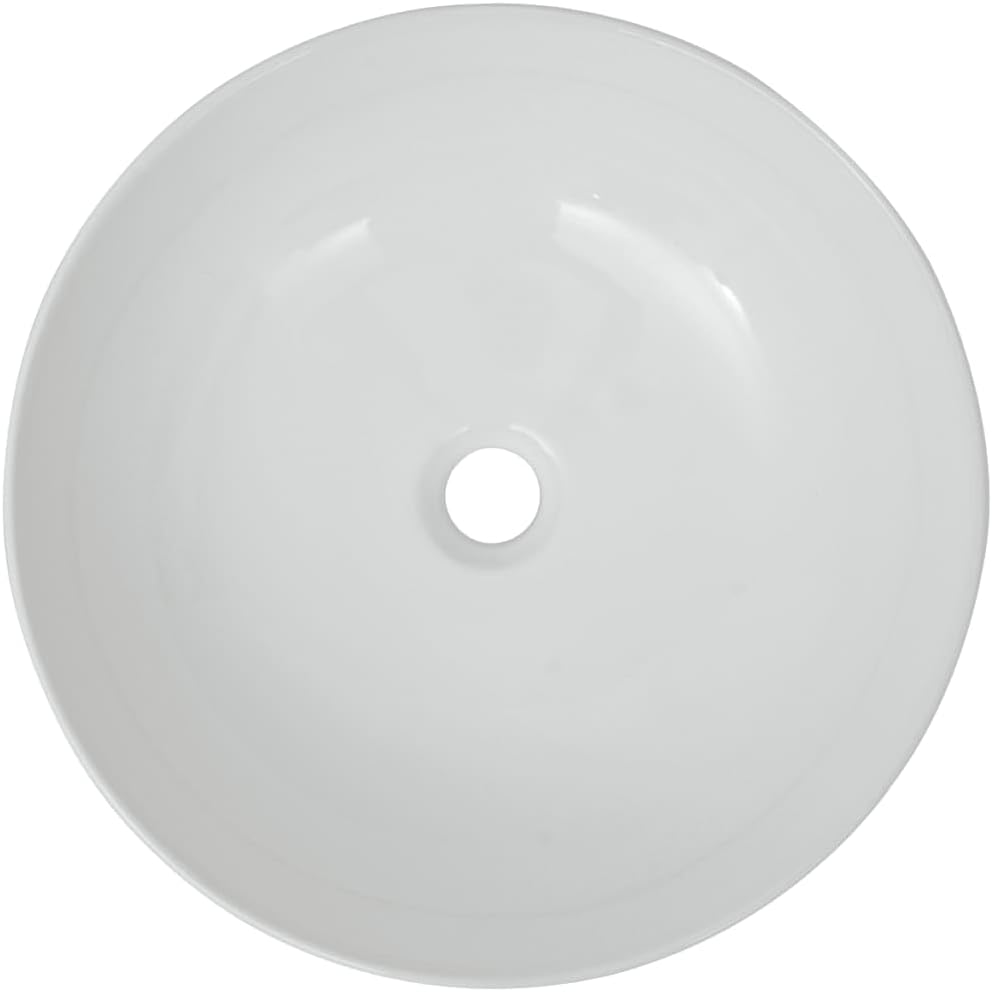 vidaXL Waschbecken Rund Keramik 41,5x13,5cm Waschschale Aufsatzwaschbecken Weiss, Weiß