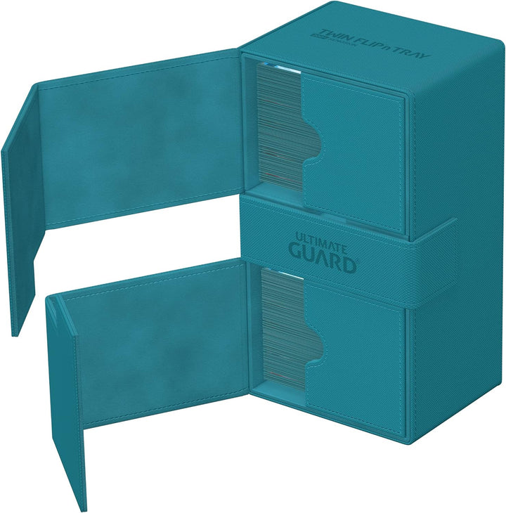 Ultimate Guard Twin Flip`n`Tray 200+ XenoSkin Monocolor Petrolblau, Petrolblau