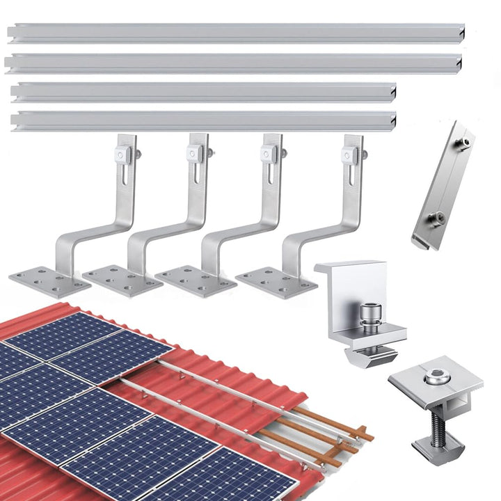 für Breite des Solarmoduls 1134mm, Photovoltaik Solar Ziegeldach Montage Set 3 Module Befestigung Sc