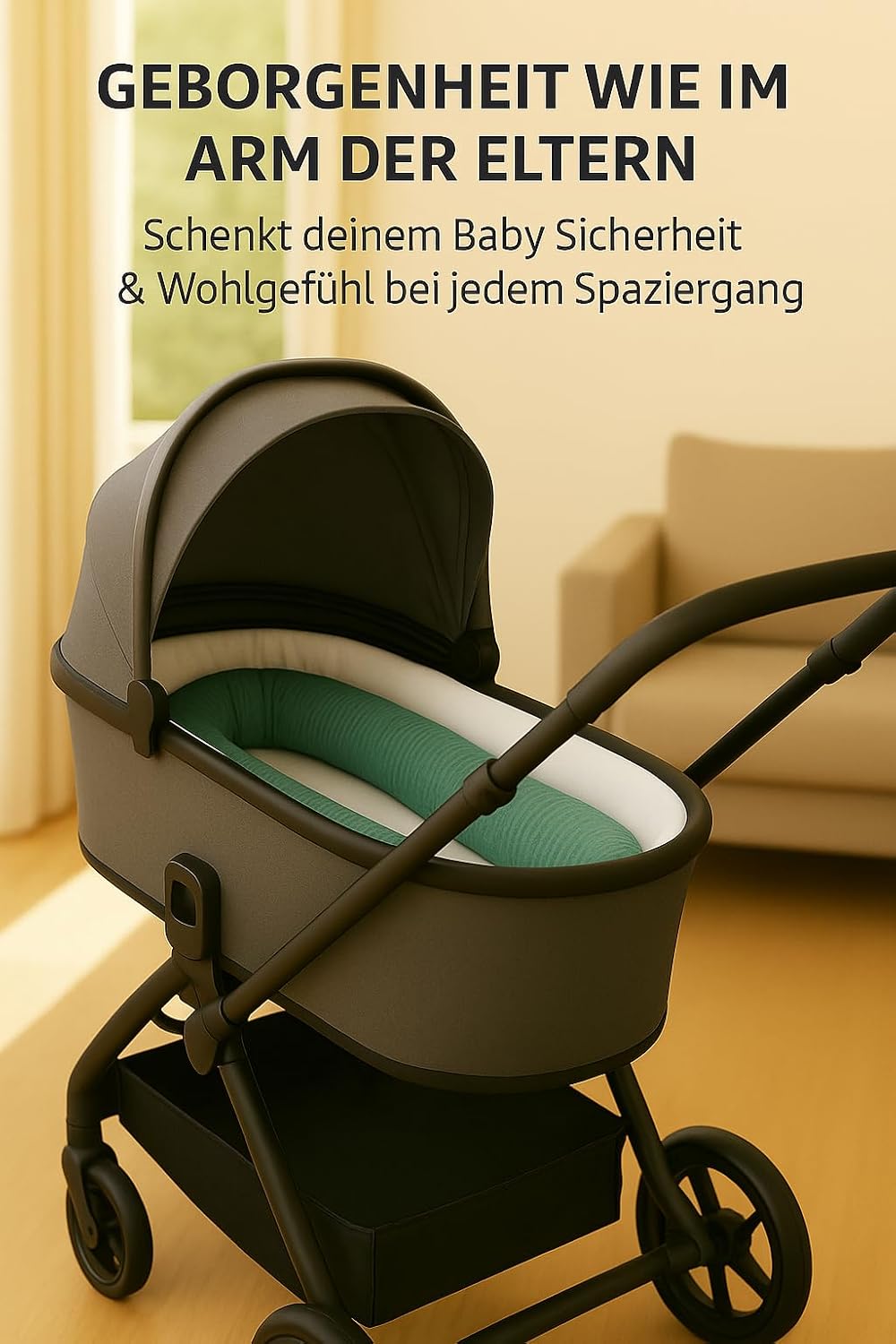 Kinderwagenschlange – Weiche Baby Kuschelschlange für Kinderwagen &amp; Wiege | Handgefertigt aus Baumwo