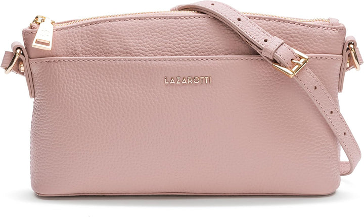Lazarotti Bologna Leder Umhängetasche Damen | verstellbarer Schultergurt | mittelgrosse Crossbody Ba