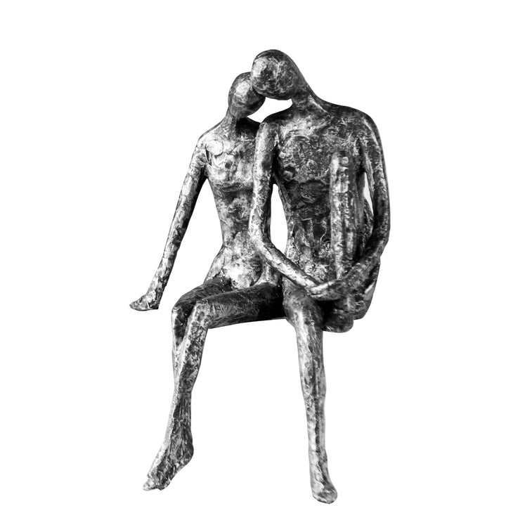 Casablanca 59657 Skulptur - Dekofigur "Couple" - Paar - Polyresin - Farbe: antik-silber Höhe 25