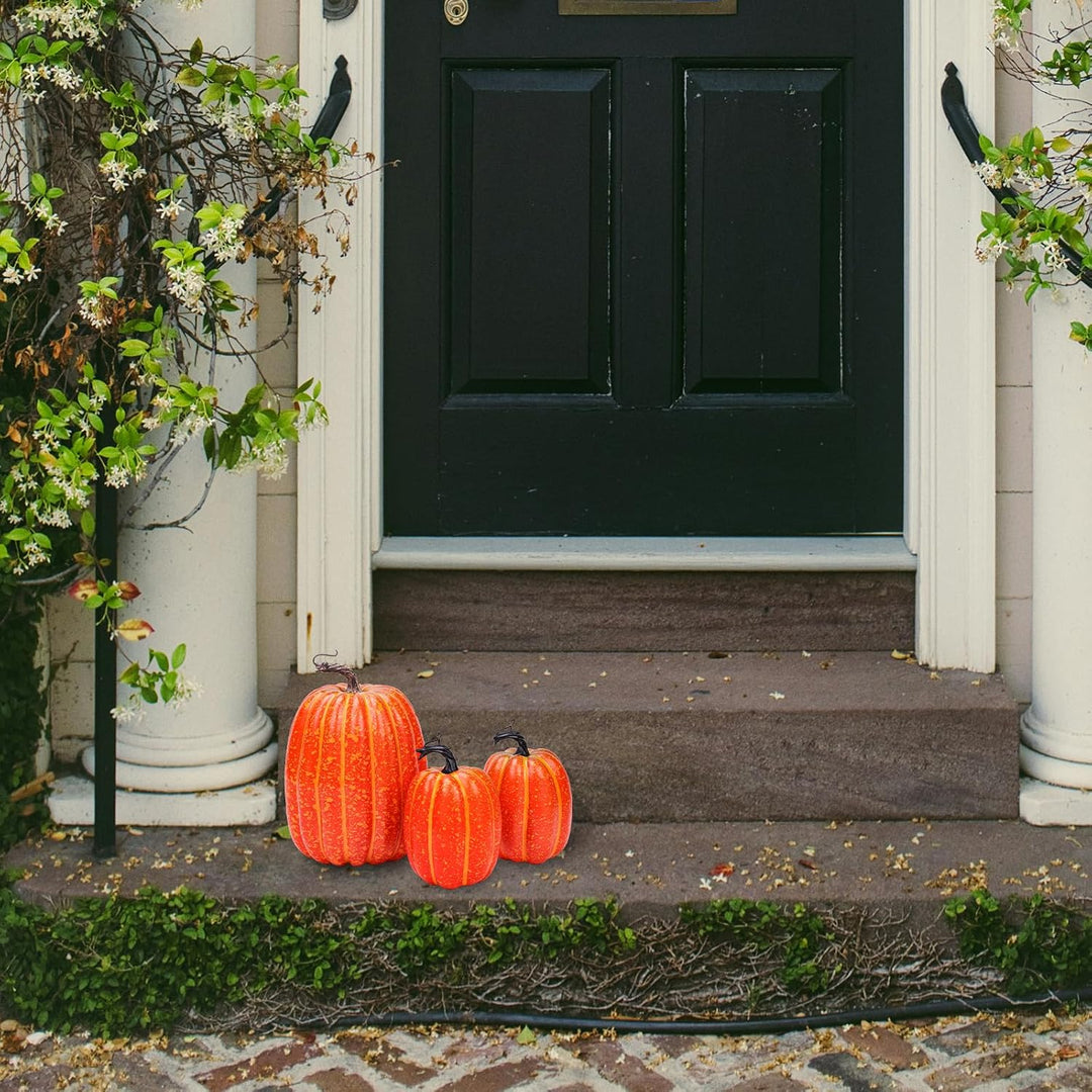 Quancru 3pcs Künstliche Kürbisse Gefälschte Gemüse DIY Halloween Erntedankfest Herbst Thema Party Ho
