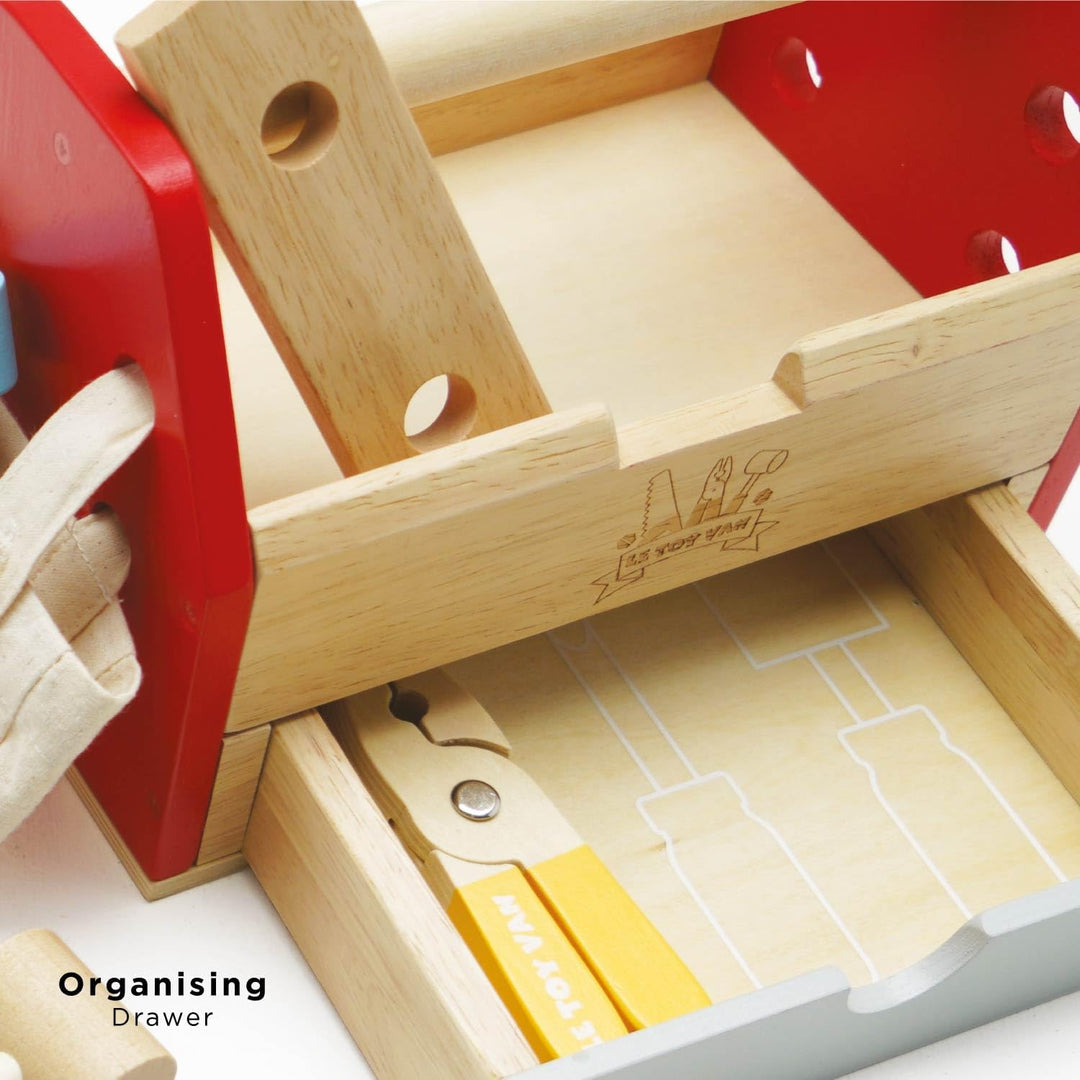 Le Toy Van – Pädagogisches Autos & Baustelle-Spielset aus Holz Werkzeugkiste für Rollenspiel | Für M