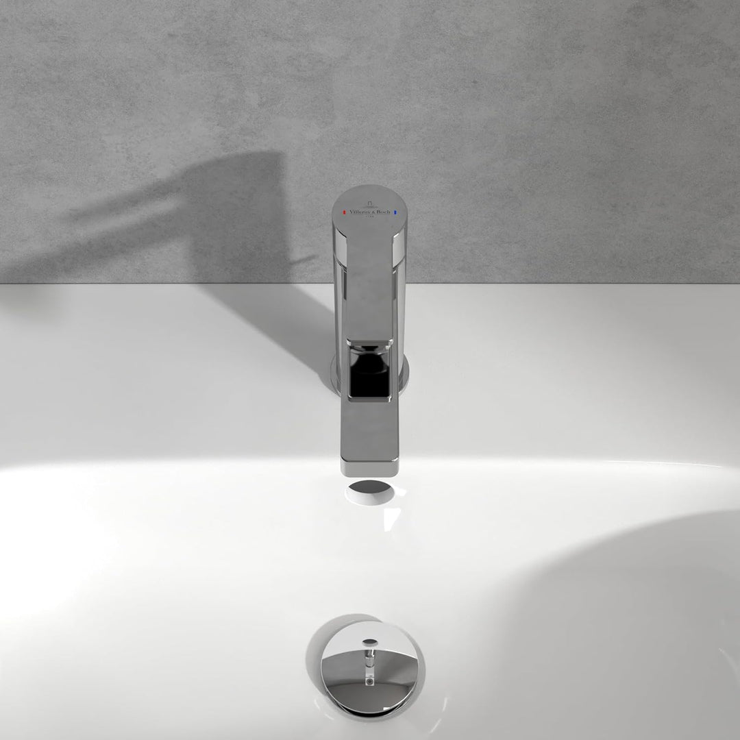 Villeroy & Boch Architectura Waschtischarmatur, Wasserhahn Bad mit Zugstange und Keramikkartusche, W