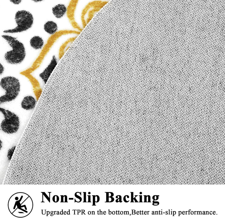 Pauwer Runder weicher Teppich, waschbar, rutschfest, für Wohnzimmer, Schlafzimmer, Bodenteppich, Tep