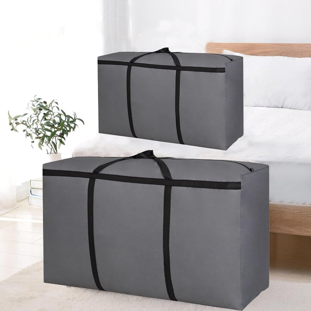 2 Stück 150L Extra Grosse Aufbewahrungstasche, 600D Oxford Heavy-Duty Umzugstaschen mit Reissverschl