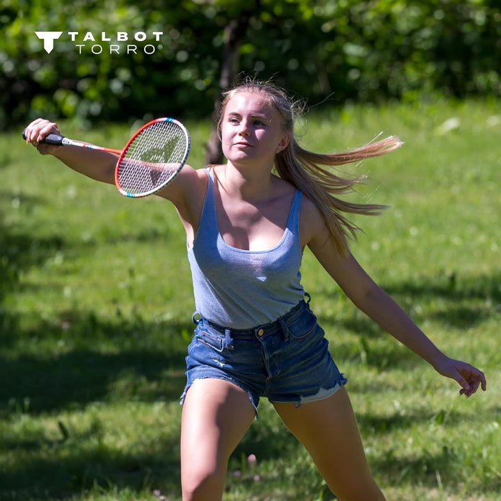 Talbot Torro Premium Badminton-Set 4-Fighter, hochwertiges Komplettset mit 4 Alu-Schläger leicht und