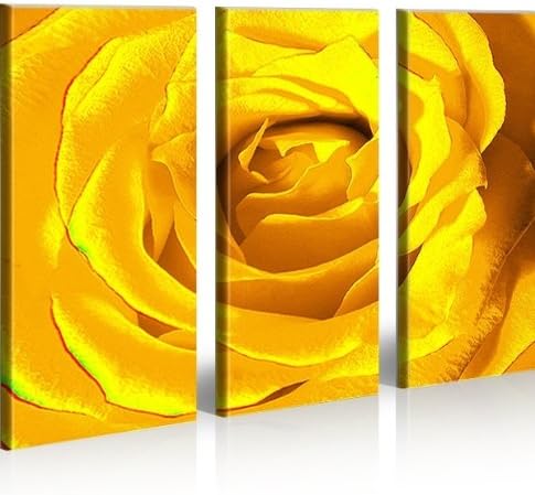 islandburner Bild Bilder auf Leinwand Yellow Rose Blumen XXL Poster Leinwandbild Wandbild Dekoartike