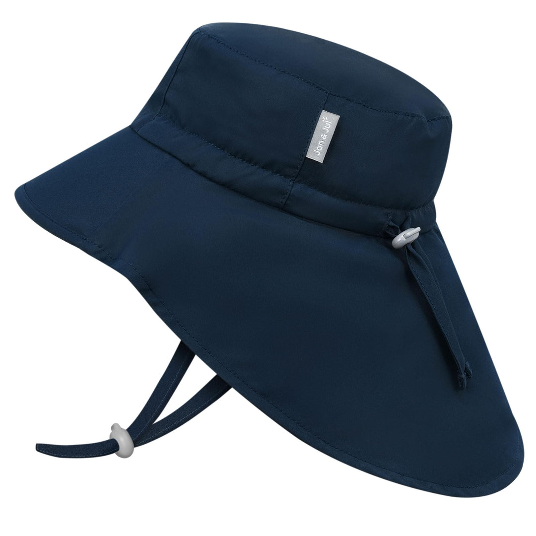 Jan & Jul Kinder Grow-with-Me Aqua-Dry Abenteuer-Sonnenhut 0-6 Monate Dunkelmarineblau, 0-6 Monate D