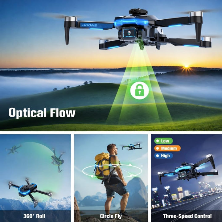 Drohne mit Kamera 1080P für Kinder Anfänger, Bürstenlosem Motor RC Quadcopter, Start mit einem Knopf