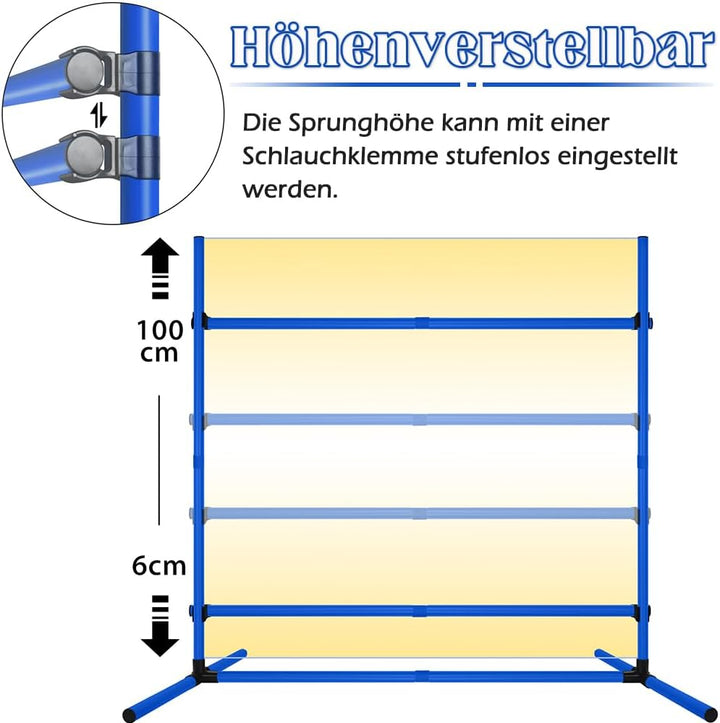 NAIZY 4-er Agility Hürdenset PVC Slalom Haustier höhenverstellbar Trainingsstangen Sprungstangen-Set