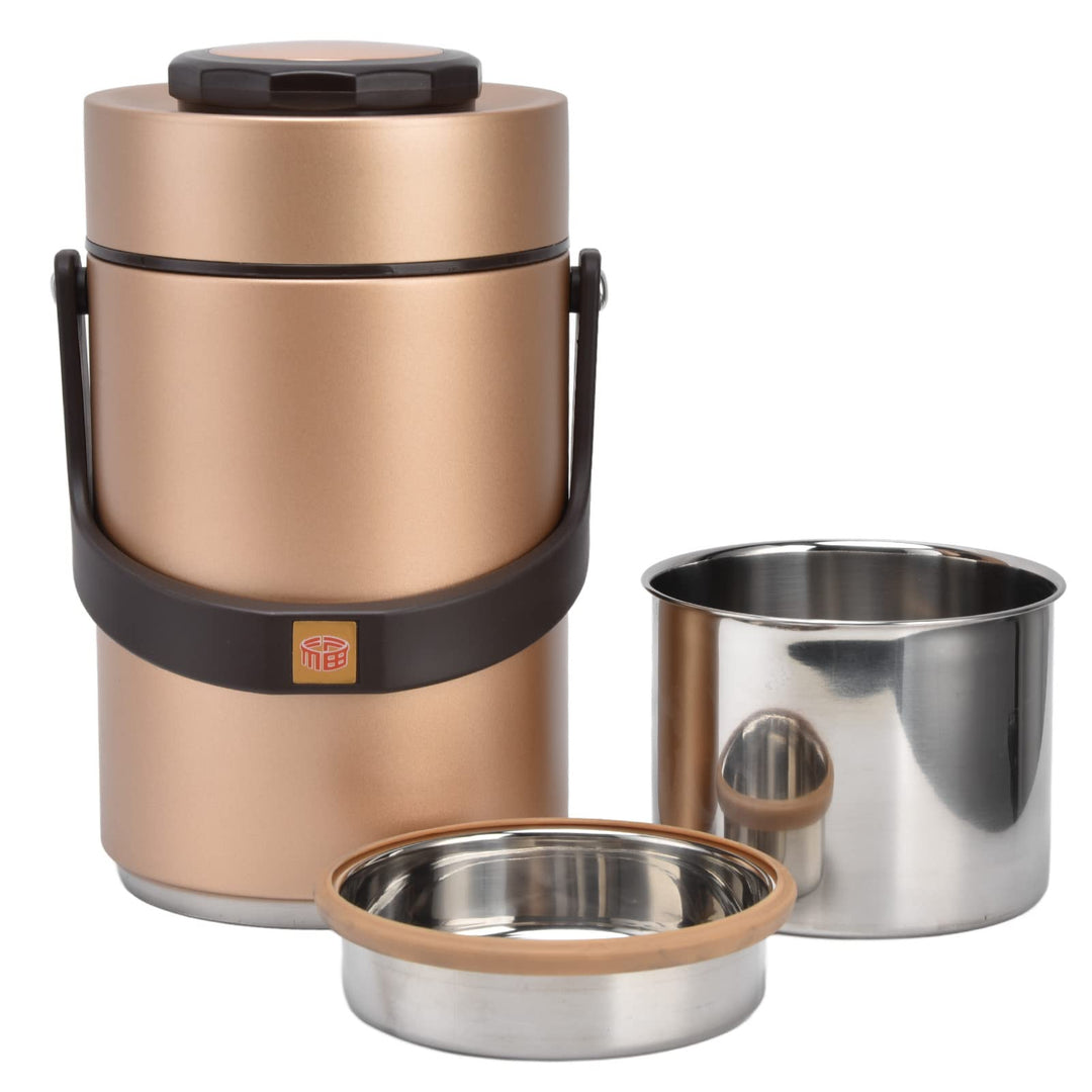 Bento Boxen, 2300ml 3 stufiger Lebensmittelbehälter vakuumisolierter Lunch Thermosbehälter aus Edels